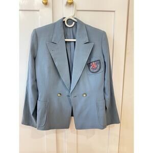 Vintage Augusta Victoria College 1950's Pale Blue Blazer Patch Size M Varsity